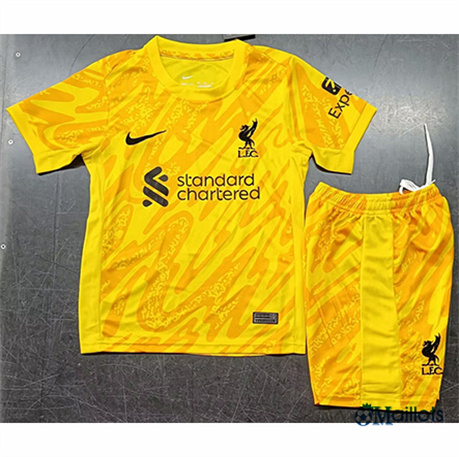 Grossiste Maillot foot FC Liverpool Enfant Gardien de but jaune 2024-2025