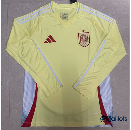 Grossiste Maillot foot Espagne Exterieur Manche Longue 2024-2025