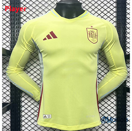 Grossiste Maillot foot Espagne Player Exterieur Manche Longue 2024-2025