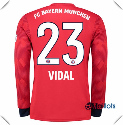 Maillot Bayern Munich football Domicile 23 Vidal Manche Longue 2018