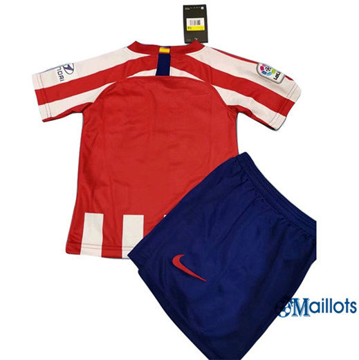 Ensemble Maillot football Atletico Madrid Enfant Domicile Rouge/Blanc 2019/2020 pas cher