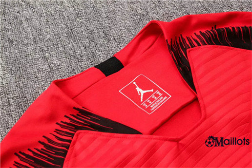 Grossiste Maillot foot PSG Jordan Entraînement Rouge Strike Drill 2018/2019 pas cher