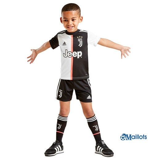 Ensemble Maillot foot Juventus Enfant Domicile Blanc Noir 2019 2020