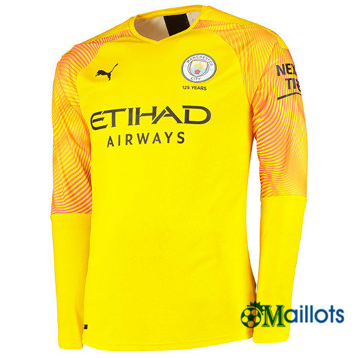 Grossiste Maillot de foot Manchester City Third Gardien de but Manche Longue 2019 2020