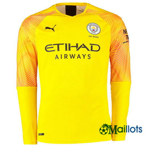 Grossiste maillot foot Manchester City Third Gardien de but Manche Longue 2019