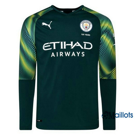 Maillot Foot Manchester City Gardien De But Vert Manche Longue 2019 2020