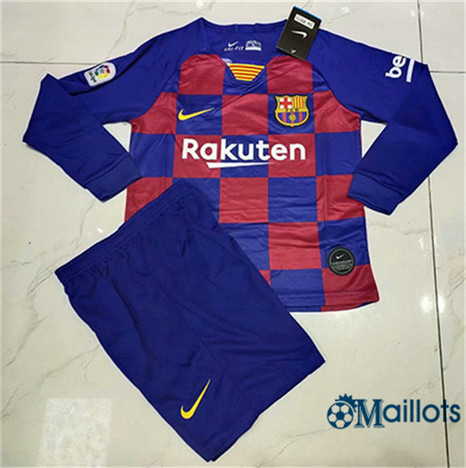 Maillot Foot FC Barcelone Ensemble Foot Enfant Domicile Manche Longue 2019 2020