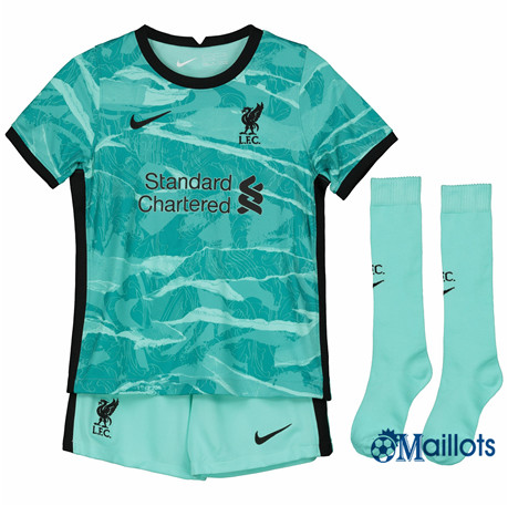 Ensemble Maillot foot Liverpool Enfant Gardien de but Vert 2020 2021