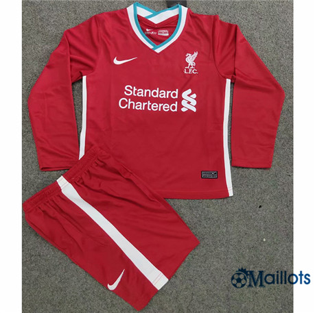 Grossiste Maillot Foot Liverpool Enfant Domicile Manche Longue 2020 2021