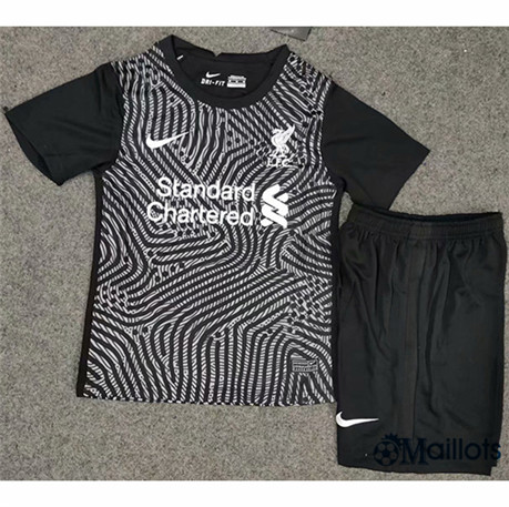 Grossiste Maillot Foot Liverpool Enfant Gardien de but Noir 2020 2021