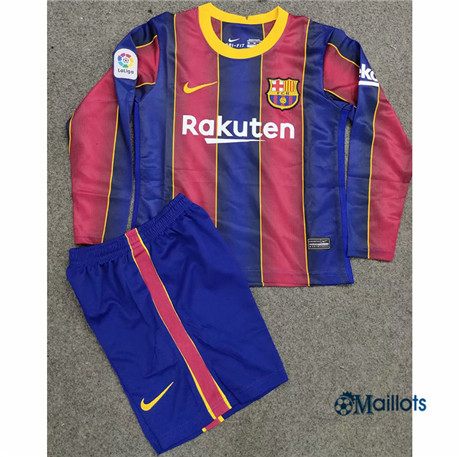 omaillots Maillot de Football Barcelone Enfant Domicile Manche Longue 2020 2021