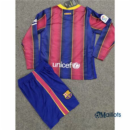 Grossiste omaillots Maillot de Football Barcelone Enfant Domicile Manche Longue 2020 2021 pas cher