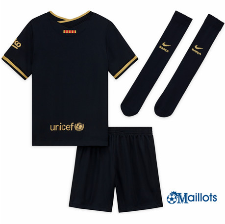 Maillot foot FC Barcelone Ensemble Foot Enfant Exterieur Noir/Or 2020 2021