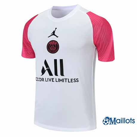 Grossiste Maillot Foot Paris PSG training Rose/Blanc 2021-2022