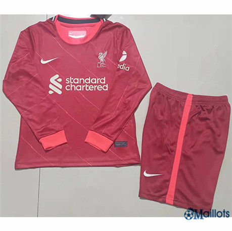 Grossiste Maillot foot Liverpool Enfant Domicile Manche Longue 2021-2022