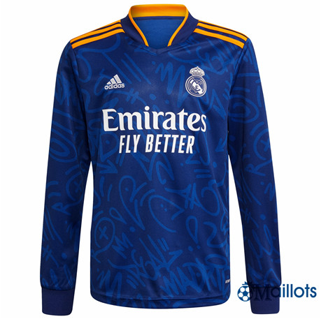 Grossiste Maillot de football Real Madrid Exterieur Manche Longue 2021-2022