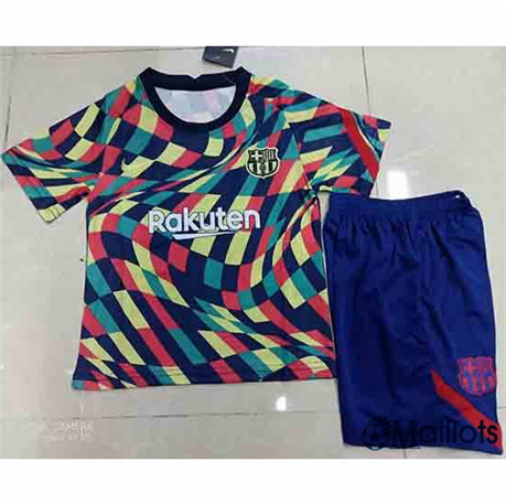 Grossiste Ensemble Maillot foot Barcelone Enfant training Bleu 2021-2022