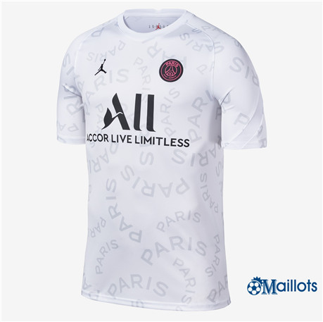 Grossiste Maillot Foot PSG Jordan Pre-Match training Blanc 2021-2022