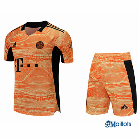 Grossiste Maillot foot Ensemble Bayern Munich Foot Gardien de but Orange 2021 2022