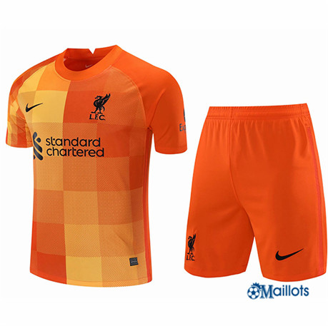 Grossiste Maillot foot Ensemble Liverpool Foot Gardien de but Orange 2021 2022