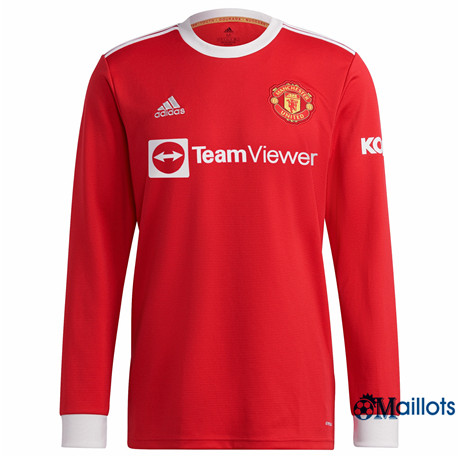 Grossiste Maillot foot Manchester United Domicile Manche Longue 2021 2022