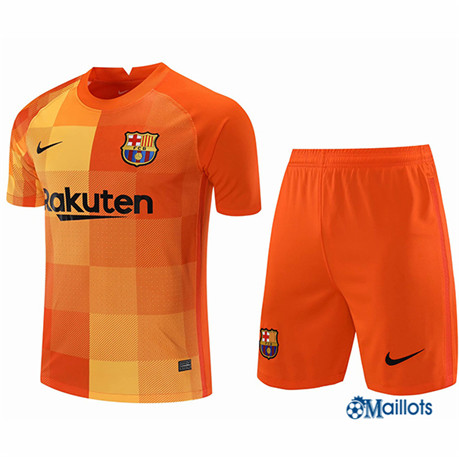 Grossiste Maillot foot Ensemble Barcelone Gardien de but Orange 2021 2022