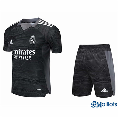 Grossiste Maillot foot Ensemble Real Madrid Foot Gardien de but Noir 2021 2022