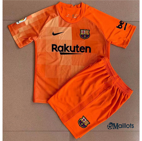 Grossiste Maillot foot Barcelone Gardien de but Enfant orange 2021 2022