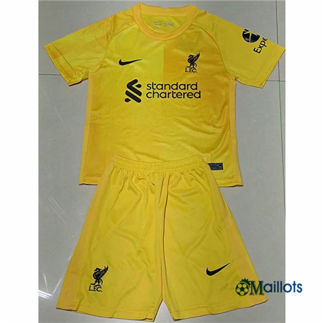 Grossiste Maillot Football Liverpool Enfant & Junior Gardien de but Jaune 2021 2022