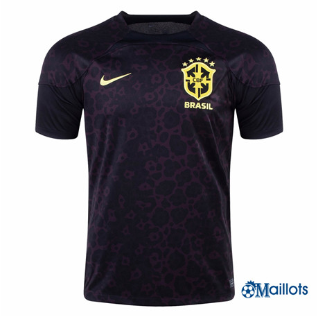 omaillots Maillot foot Brésil Gardien de but Noir 2022-2023 discout