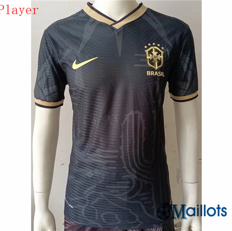 Grossiste omaillots Maillot Foot Player Brésil Noir Coupe du Monde 2022 2023