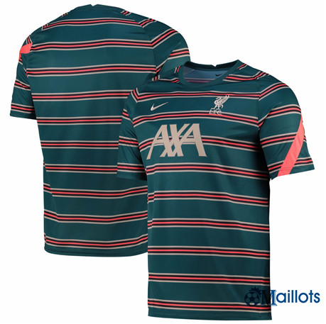 Grossiste omaillots Maillot Foot Liverpool pré-match Bleu/Vert 2022 2023
