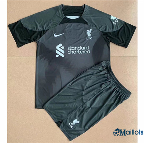 Grossiste Maillot foot FC LIVERPOOL Enfant Gardien de but Noir 2022-2023