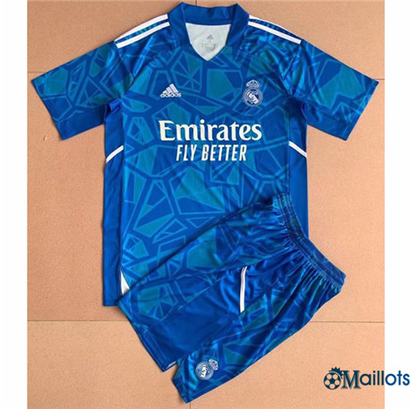 Grossiste Maillot foot Real Madrid Enfant Gardien De But Bleu 2022-2023