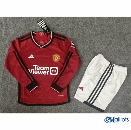 Maillot football Manchester United Enfant Domicile Manche Longue 2023 2024 omN055