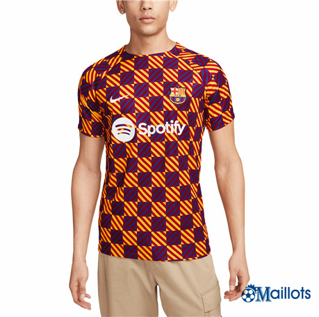 Grossiste Maillot de football FC Barcelone Maillot Pre-Match Jaune 2022-2023 om9060