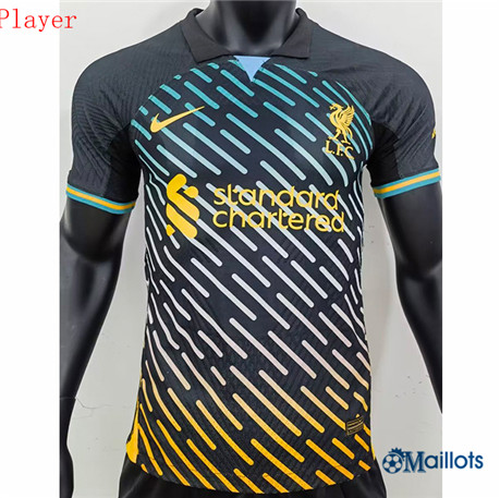 Grossiste Maillot de football FC Liverpool Player Noir/Jaune 2022-2023 om9087