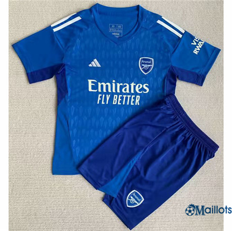 Grossiste Maillot football Arsenal Enfant Gardien de but Bleu 2023-2024