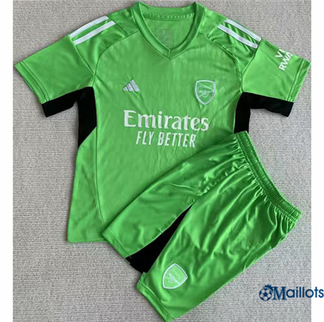 Grossiste Maillot foot Arsenal Enfant Gardien de but Vert 2023-2024