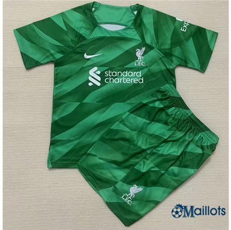 Grossiste Maillot football FC Liverpool Enfant Gardien de but Vert 2023-2024