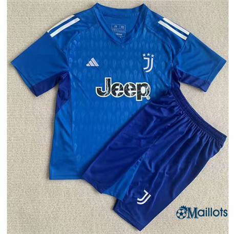 Grossiste Maillot football Juventus Enfant Gardien de but Bleu 2023-2024