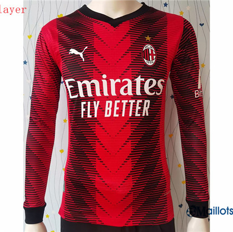 Grossiste Maillot foot Milan AC Player Domicile Manche Longue 2023-2024