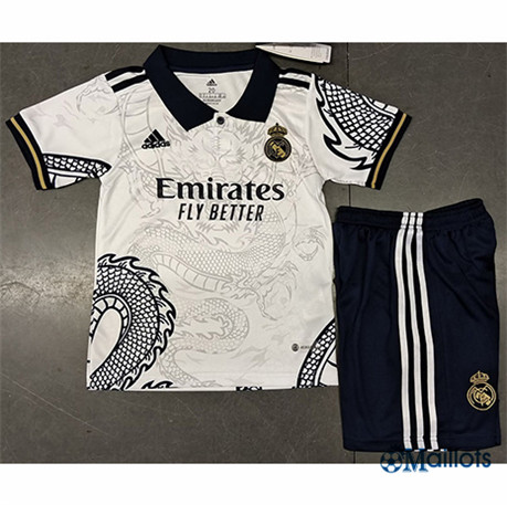 Grossiste Maillot foot Real Madrid Enfant Dragon Blanc 2023-2024