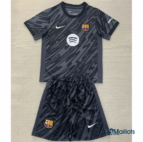 Mode Maillot foot FC Barcelone Enfant Gardien de but Noir 2024-2025