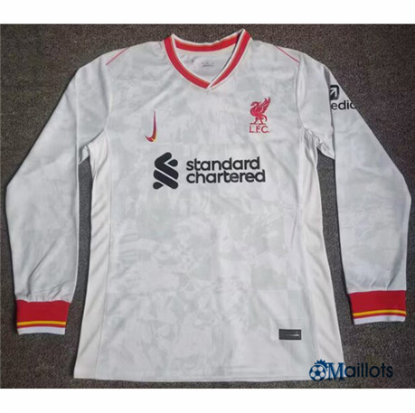 Maillot football Liverpool Blanc Manche Longue 2024-2025 OM3184