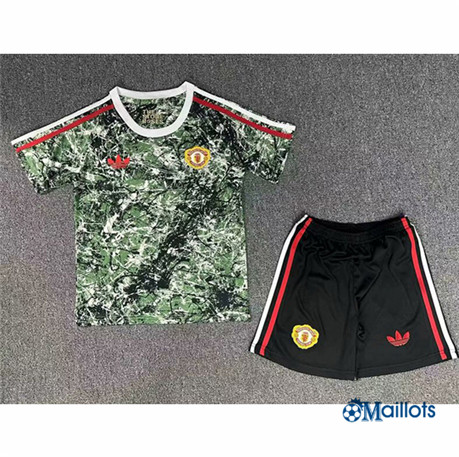 Maillot foot Manchester United Enfant co-signé Vert/Gris 2024-2025 OM3371