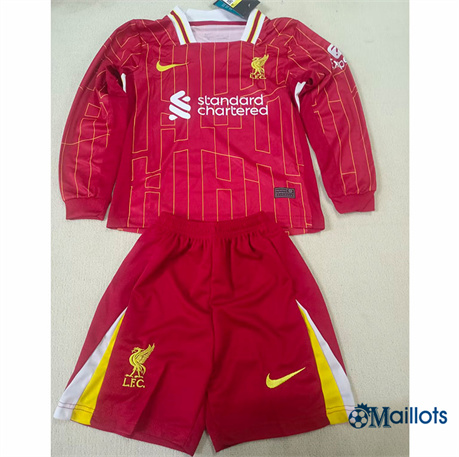 Nouveau Maillot football FC Liverpool Enfant Domicile Manche Longue 2024-2025