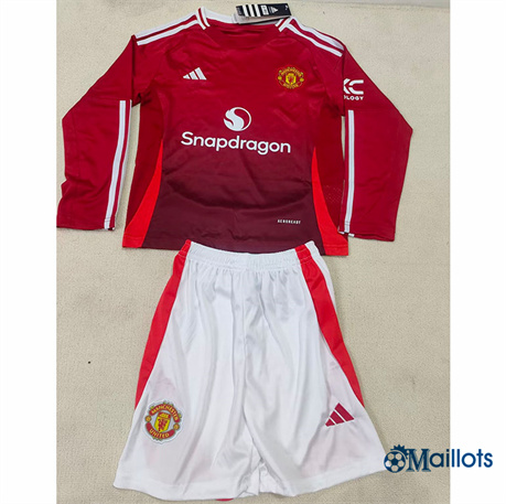 Flocage Maillot foot Manchester United Enfant Domicile Manche Longue 2024-2025