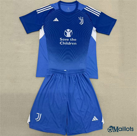 omaillots Maillot football Juventus Enfant Gardien De But Bleu 2025-2026