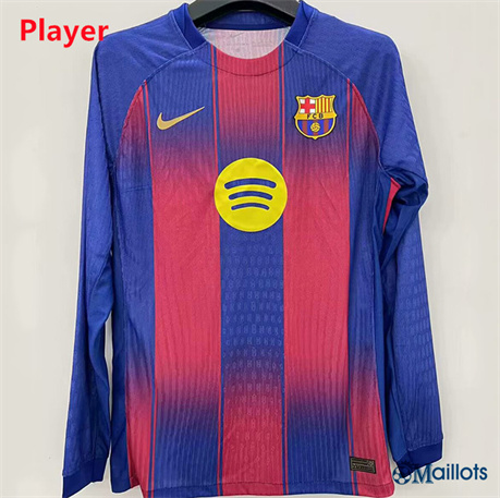 omaillots Maillot football FC Barcelone Player Manche Longue Rouge 2025-2026